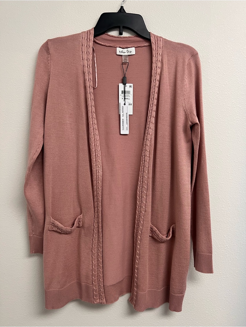 Melissa Paige Open-Front Cardigan in Dusty Rose Pink